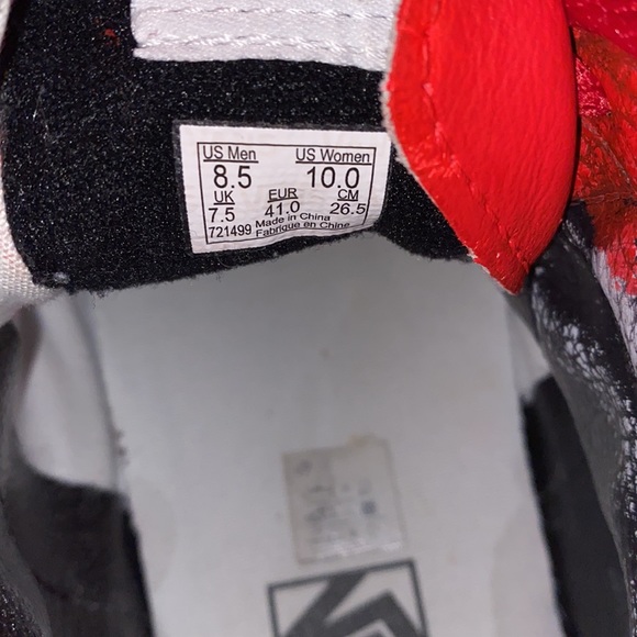 Vans old skool- triple red custom Mens 8.5 - Picture 5 of 5